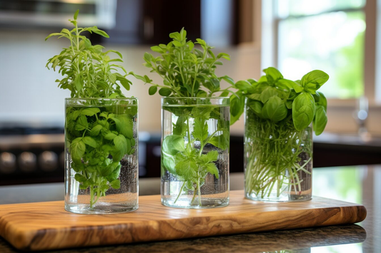 growing herbs in water